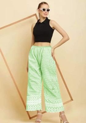 New Arrival Lunch Lucknowi Chicken Embroidered Lower Palazzos catalogue  bottom wear catalogs