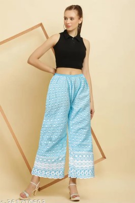 New Arrival Lunch Lucknowi Chicken Embroidered Lower Palazzos catalogue  bottom wear catalogs