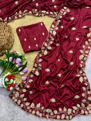 New Arrivals Crepe Silk Bits Work Multi Two-Tone Designer Saree Womens