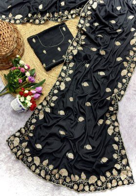 New Arrivals Crepe Silk Bits Work Multi Two-Tone Designer Saree sarees