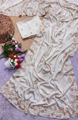 New Arrivals Crepe Silk Bits Work Multi Two-Tone Designer Saree sarees