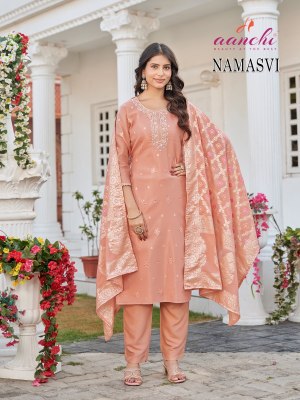 New Collection 3 Pic Set Aanchi  Namasvi  Kruti Pant And Dupatta  kurti pant with dupatta Catalogs