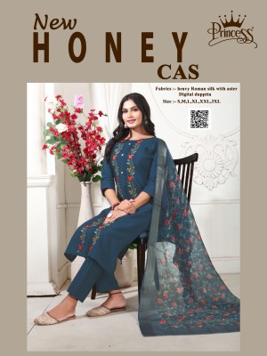 New Honey Cas by Princess Creation Heavy Roman silk Cotton digital Printed Readymade suit catalogue at low price Amavi