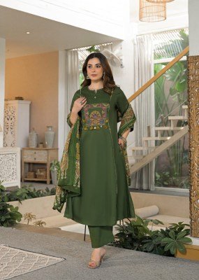 New Premium Cotton 60x60 Embroidered 3-Piece Suit Set Size wise Combo Set