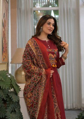 New Premium Cotton 60x60 Embroidered 3-Piece Suit Set Size wise Combo Set