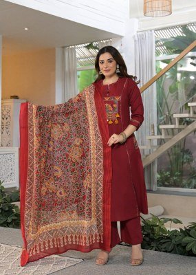 New Premium Cotton 60x60 Embroidered 3-Piece Suit Set Size wise Combo Set