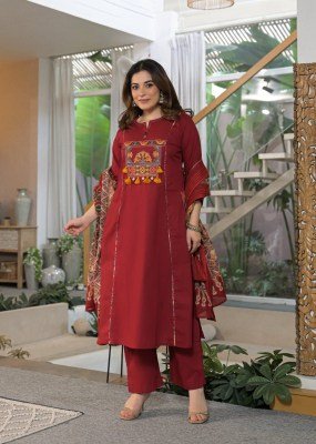 New Premium Cotton 60x60 Embroidered 3-Piece Suit Set Size wise Combo Set