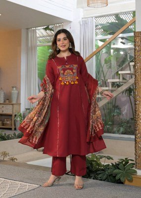 New Premium Cotton 60x60 Embroidered 3-Piece Suit Set Size wise Combo Set