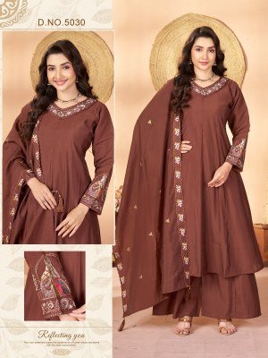New Premium Hand Work 2-Piece Fransy Silk Kurti Palazzo Set with Cotton Astar wholesale catalogs