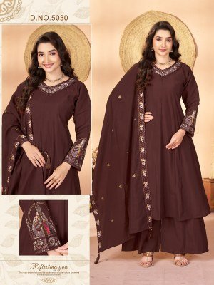 New Premium Hand Work 2-Piece Fransy Silk Kurti Palazzo Set with Cotton Astar Size wise Combo Set