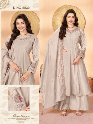 New Premium Hand Work 2-Piece Fransy Silk Kurti Palazzo Set with Cotton Astar Size wise Combo Set