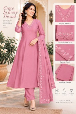 New Premium Mul Chanderi Silk Self Work Kurti Palazzo Collection 