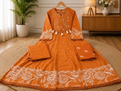 New Sanganeri Collection 3-Piece A-Line Kurta Set – Premium Cotton 60x60 Size wise Combo Set