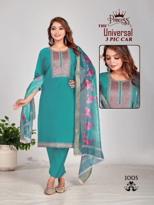 New Universal  3 Car by Princess Heavy Roman Silk Top bottom with Dupatta Catalogue at low price readymade suit catalogs