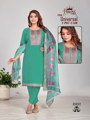 New Universal  3 Car by Princess Heavy Roman Silk Top bottom with Dupatta Catalogue at low price readymade suit catalogs