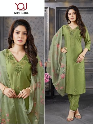 Niddhi by Wanna heavy silk embroidered kurti pant and dupatta catalogue 