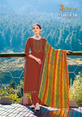 Nigaar 31 by Jaimala pure reyon slub embroidered unstitched dress material catalogue salwar kameez catalogs