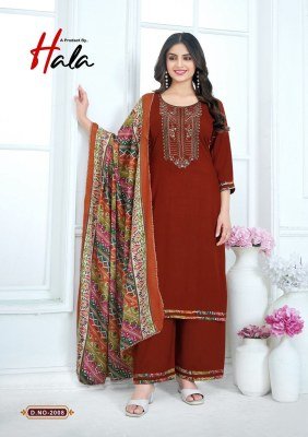 Nigaar vol 2 by Hala Reyon Slub Embroidered Unstitched suit with budget rate dress material catalogs