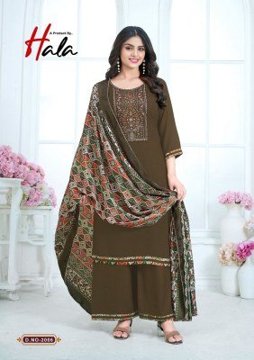 Nigaar vol 2 by Hala Reyon Slub Embroidered Unstitched suit with budget rate dress material catalogs