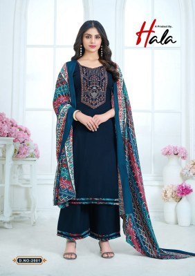 Nigaar vol 2 by Hala Reyon Slub Embroidered Unstitched suit with budget rate dress material catalogs
