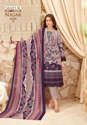 Nigar vol 8 by Mayur Fancy Cotton Karachi style unstitched suit catalogue dress material catalogs