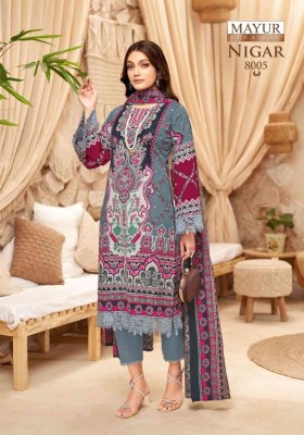 Nigar vol 8 by Mayur Fancy Cotton Karachi style unstitched suit catalogue dress material catalogs