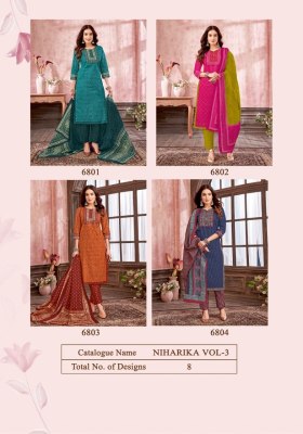 Niharika vol 3 by Kala Heavy Cotton Ajrakh Style printed readymade suit catalogue at low rate readymade suit catalogs