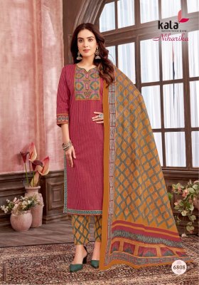 Niharika vol 3 by Kala Heavy Cotton Ajrakh Style printed readymade suit catalogue at low rate readymade suit catalogs