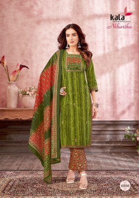 Niharika vol 3 by Kala Heavy Cotton Ajrakh Style printed readymade suit catalogue at low rate readymade suit catalogs