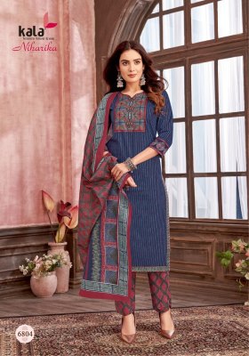 Niharika vol 3 by Kala Heavy Cotton Ajrakh Style printed readymade suit catalogue at low rate readymade suit catalogs