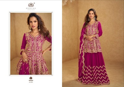 Nikhaar by Rasalika real chinon Silk hand embroidered top lehenga with dupatta catalogue at low rate lehenga choli catalogs