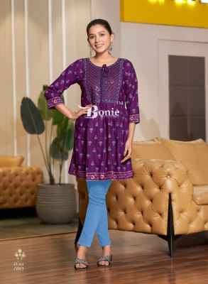Nikki by Bonie Amazing reyon printed short top catalogue at affordable rate western wear catalogs