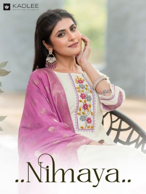 Nimaya by Kadlee Thread handwork Cotton readymade suit catalogue at affordable rate wholesale catalogs