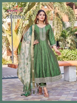 Nimisha by Aanchi Vichitra silk Flair kurti with pant and dupatta at low price fancy Anarkali suit catalogs