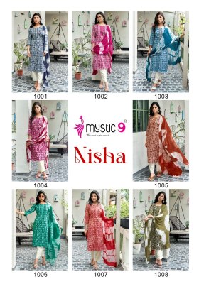 Nisha vol 1 by Mystic 9 Premium Quality cotton top bottom and dupatta collection  readymade suit catalogs