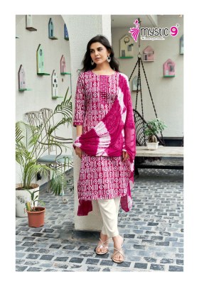 Nisha vol 1 by Mystic 9 Premium Quality cotton top bottom and dupatta collection  readymade suit catalogs