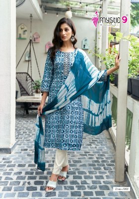 Nisha vol 1 by Mystic 9 Premium Quality cotton top bottom and dupatta collection  readymade suit catalogs