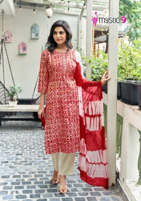Nisha vol 1 by Mystic 9 Premium Quality cotton top bottom and dupatta collection  readymade suit catalogs