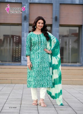 Nisha vol 4 by Mystic 9 premium cotton Original wax batik Kurti pant and dupatta catalogue at amavi expo  readymade suit catalogs