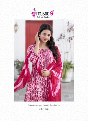 Nisha vol 5 by Mystic 9 Premium cotton wax batik fancy readymade suit catalogue at low rate readymade suit catalogs