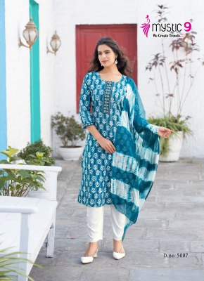 Nisha vol 5 by Mystic 9 Premium cotton wax batik fancy readymade suit catalogue at low rate readymade suit catalogs