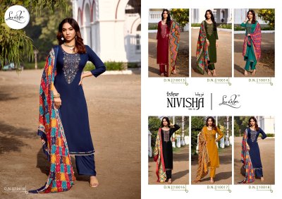 Nivisha vol 10 by Levisha Pure reyon slub unstitched suit catalogue at affordable rate salwar kameez catalogs