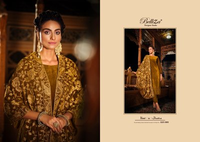 Noor E Shama by Belliza pure velvet unstitched suit embroidered catalogue salwar kameez catalogs