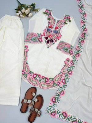 Noor Farshi Georgette Embroidered Suit Set with Dupatta readymade suit catalogs