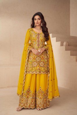 Gulkayra Designer Noora Real Chinon Coord Set Readymade suit with Dupatta And Plazoo Premium Ethnic Wear Free Size Wholesale readymade suit catalogs