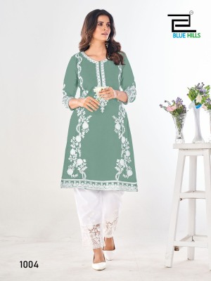 Noori present Heavy Georgette Heavy embroidered kurti with white work catalogue at low price kurtis catalogs
