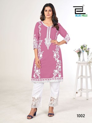 Noori present Heavy Georgette Heavy embroidered kurti with white work catalogue at low price kurtis catalogs