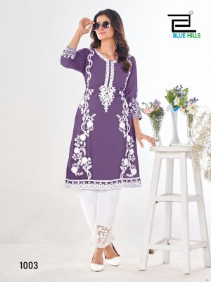 Noori present Heavy Georgette Heavy embroidered kurti with white work catalogue at low price kurtis catalogs