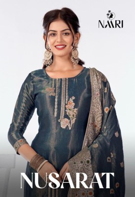 Nusarat by naari lunch exclusive jacquard salwar suit catalogue   Naari