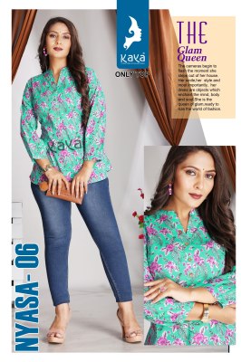 Nyasa by Kaya cotton printed super quality womens short top catalogue at low rate western wear catalogs
